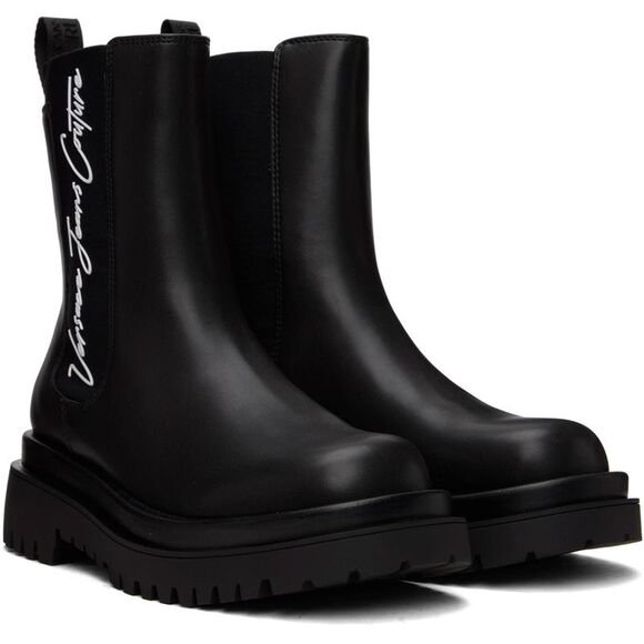 Versace Jeans Couture Chunky Sole Black Womens Chelsea Boots